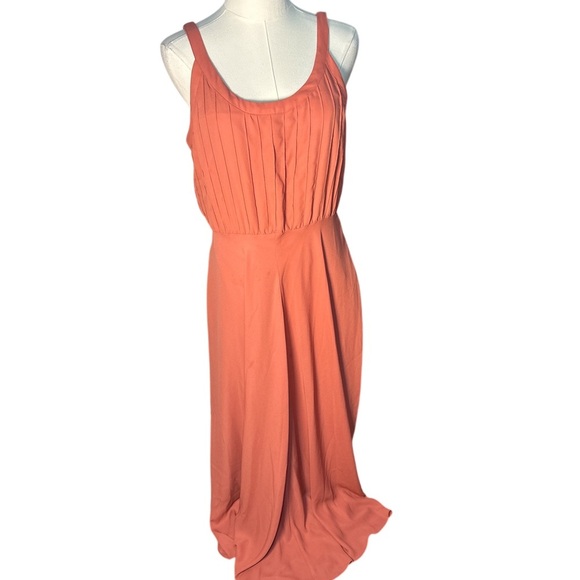 Banana Republic Dusty Mauve Maxi Dress Size 8 Sleeveless Pleated Waist Flowy - Picture 2 of 8